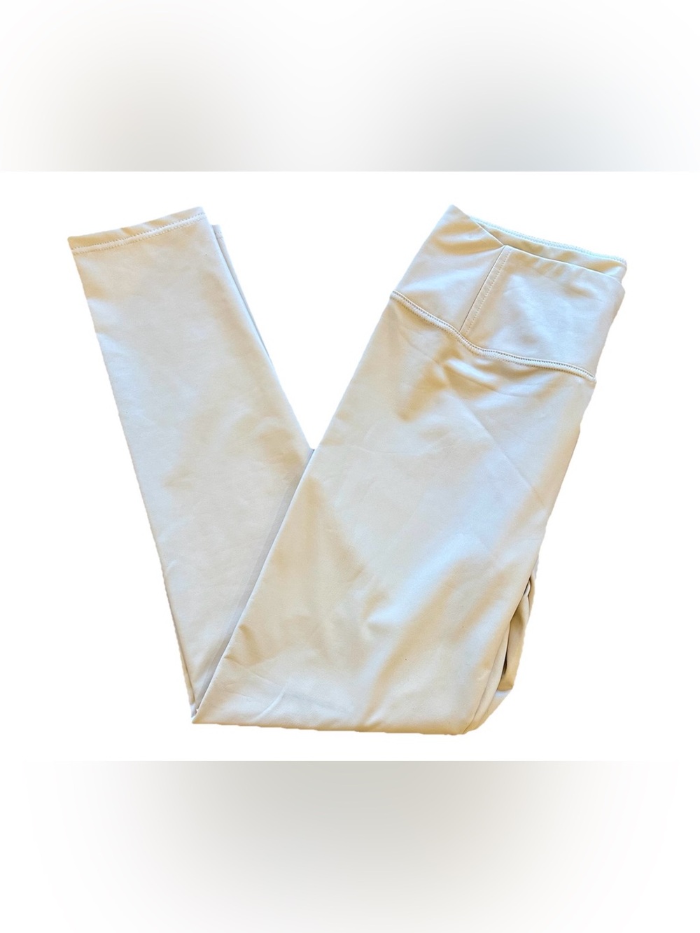 Bagatelle Vegan Leather Leggings Cream L Cruelty Free Minimalist Lagenlook Soft